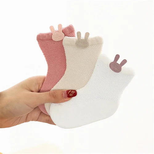 3Pairs/set Baby Girls Boys Socks Newborn Summer Mesh Thin Infant Socks for Girls Cotton Solid Casual Toddler Sock Age for 0-5Y