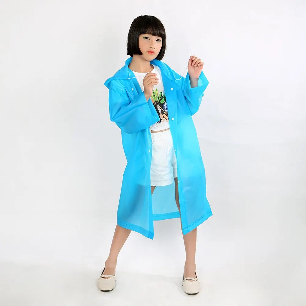 EVA Children's Raincoats - Thickened Waterproof EVA Rain Coat for Kids - Clear Transparent Tour Waterproof Rainwear Suit