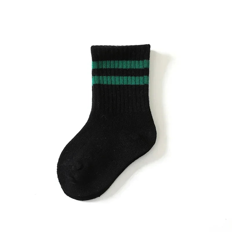 New Children Solid Color Sport Socks Cotton Soft Tube Socks for Baby Infant Toddler Socks for Kids Boys Girls 6months-6years Old
