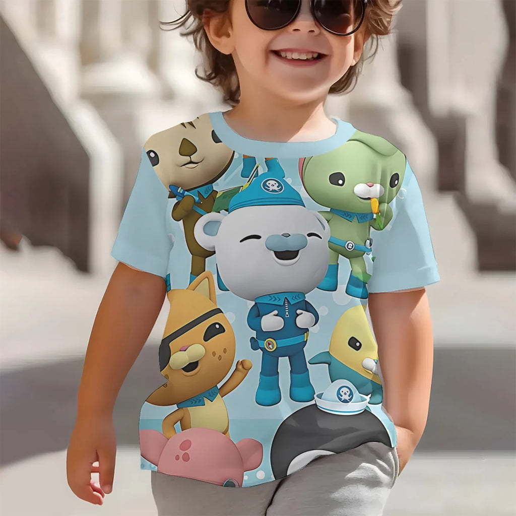 3D Print Cartoon O-octonauts Baby Clothing 5 to 14 Years Male Outdoor Clothes for Children Boy Girl Child T-Shirt Top Shirts