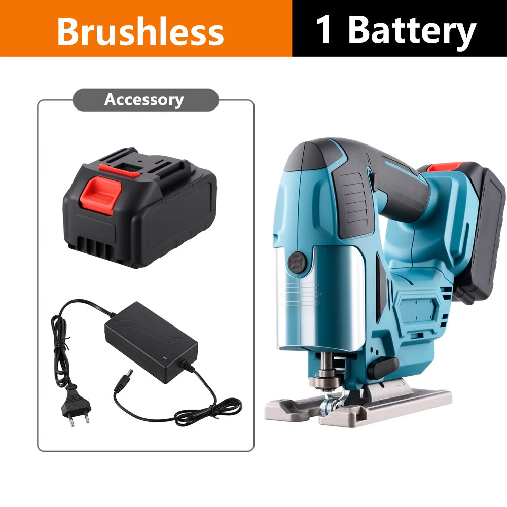 Podofo Brushless Corded Jigsaw Cordless Electric Saw Woodworking Tools Wood Cutting Machines Handheld Saw For Makita 18V Battery