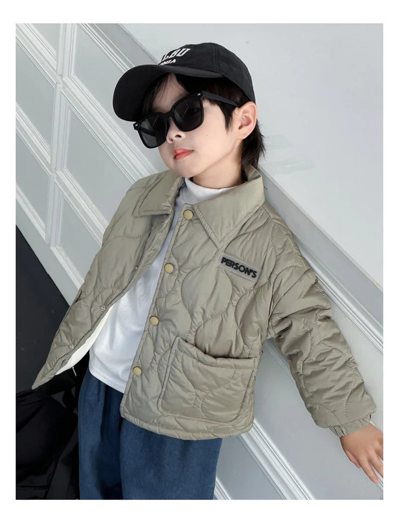 New Kids Cotton Coats Spring Children's Clothing Boys Warm Loose Casual Jackets Autumn Teen Short Cardigan Outerwear 3-10 Years
