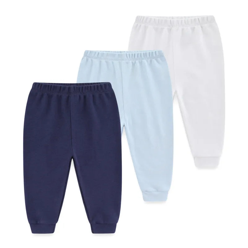 Kiddiezoom Unisex 3 PCS Baby Boy Girl Pants Sets Soft Cotton Infants Bottoms 0-24M Newborn Leggings