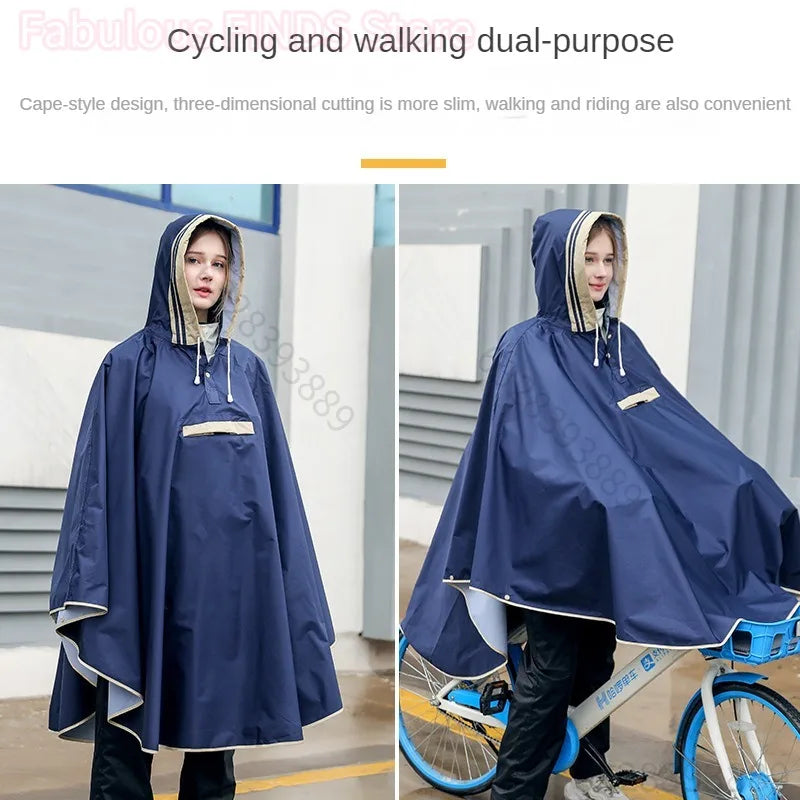 Children's raincoat, cloak style school bag, advanced Korean version, primary school children's poncho, electric car raincoat.