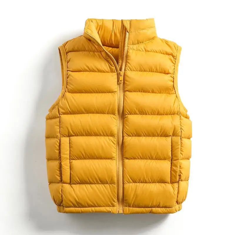 2-14 Years Children Ultra Light 90% White Duck Down Vests 2023 Fall Winter Baby Girls Thin Warm Waistcoats for Boys Kids 