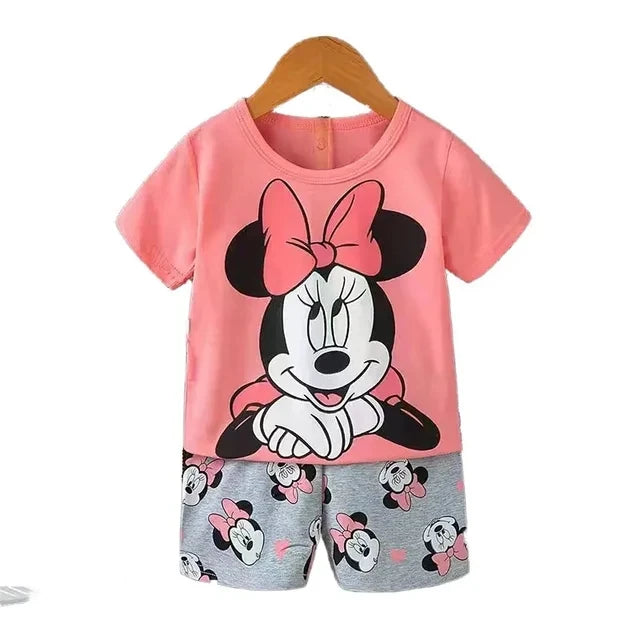 Summer Baby Girl clothes Set Cartoon short sleeve cotton girls Outfits for 0-3year Kids Clothes