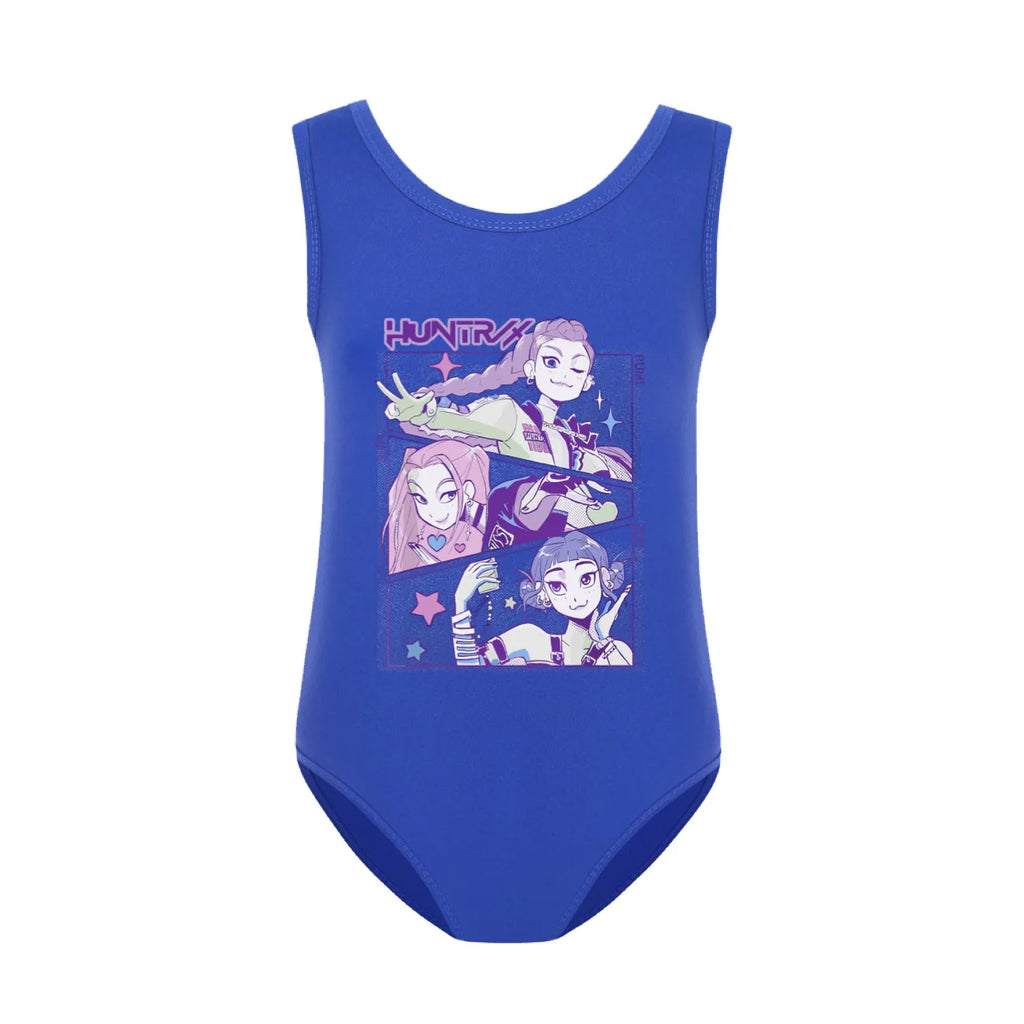 KPop Demon Hunters Huntrix Clothes Kids Swimwear Girls Summer One-Piece Swimsuit Children Sleeveless Swiming Biniki Sets