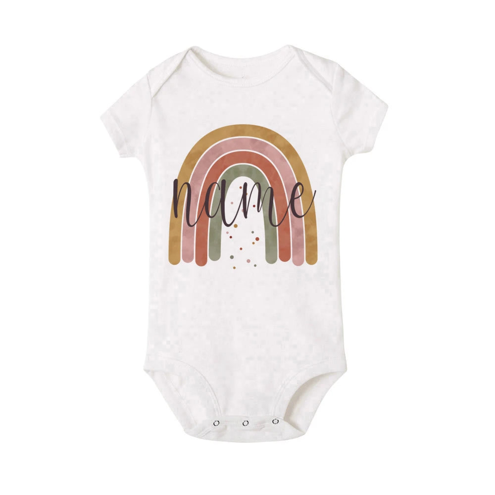 Personalized Baby Bodysuit Rainbow with Name Infant Jumpsuit Boys Girls Outfits Romper Custom Toddler Clothes Baby Shower Gift