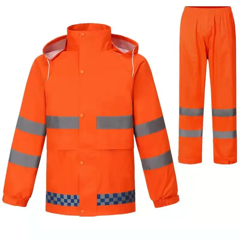 Raincoat and Rain Pants Suit for Men Thickened Full-body Rainproof Clothing for Traffic Duty Sanitation Workers