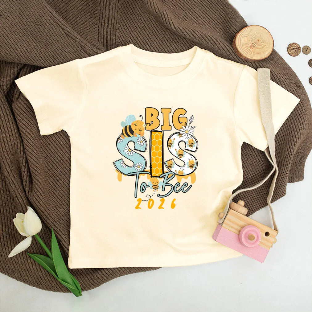 Big Sister Loading 2026 Printed Kids Shirt Pregnancy Announcement Clothes Big Sister T-shirt Child Summer Tee Kids Retro Outfit
