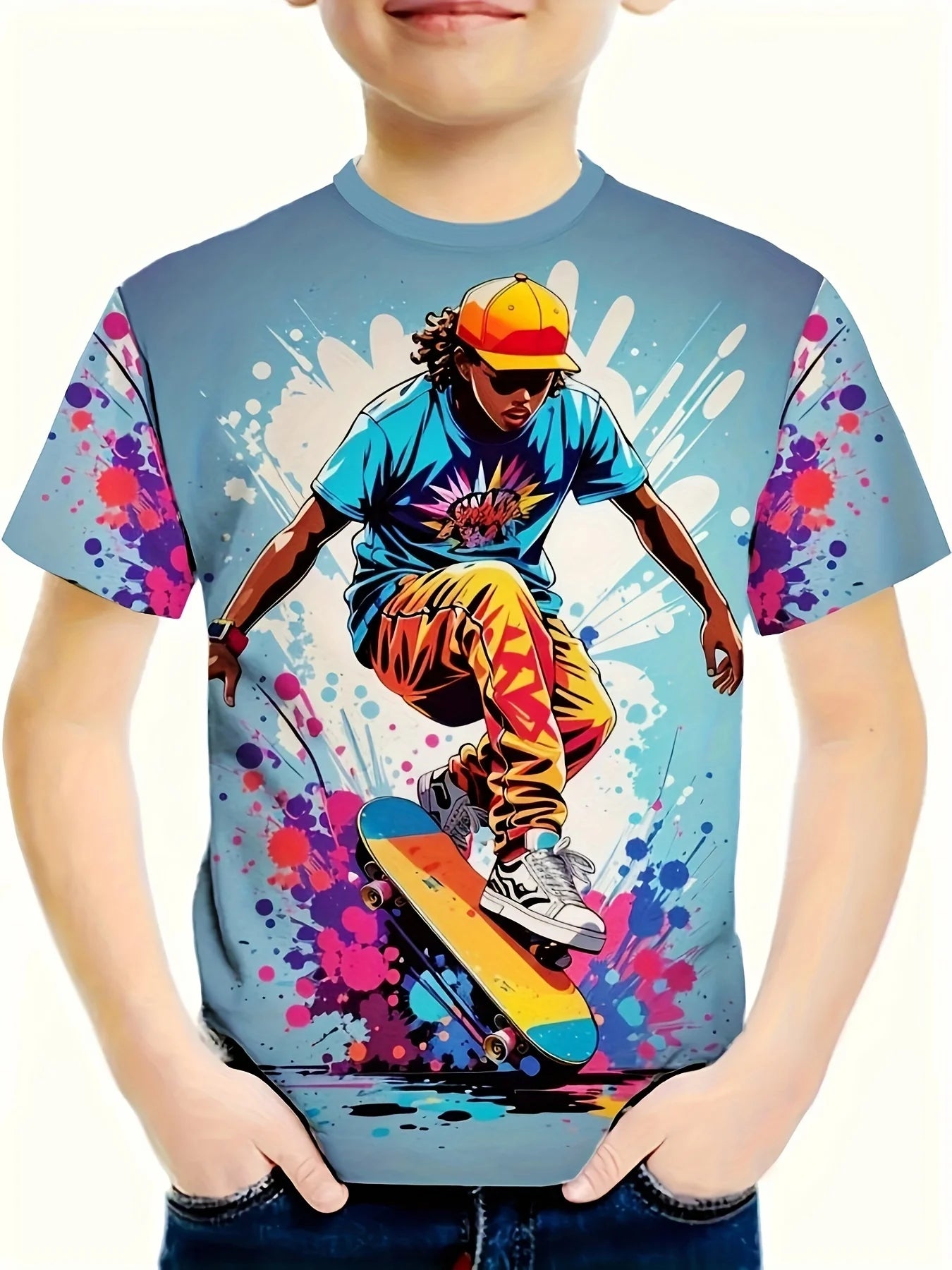 Children Top Boy Clothes Stylish Motorcycle 3D Print Short Sleeve Kids Summer Clothes Fashion Casual Girl Clothes O-Neck T-Shirt