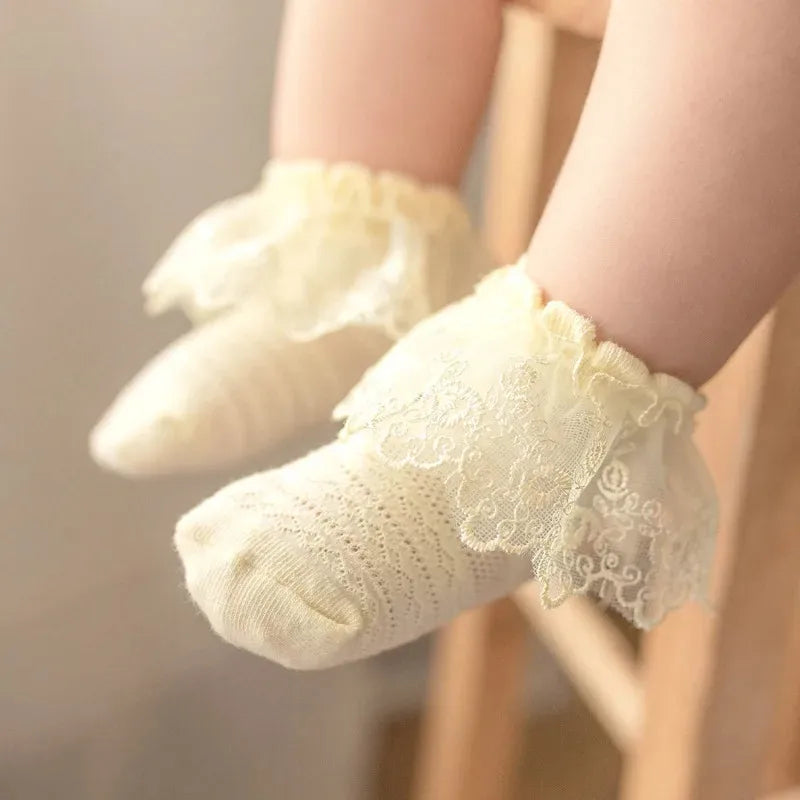 Baby Girl 0-3 Years Summer Ruffle Socks Cute Infant Princess Toddler Dress Frilly Breathable Cotton Socks 0-12/12-24/24-36M Kids