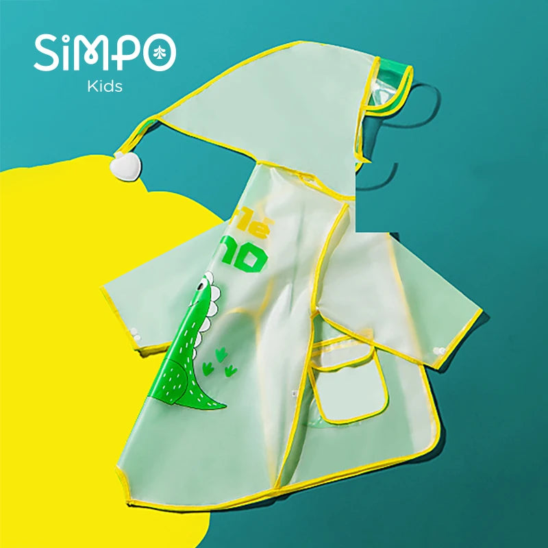 Children's Raincoat, Boys and Girls Transparent Poncho, Waterproof Kindergarten Rainwear, Kids' EVA Raincoat with Storage Bag