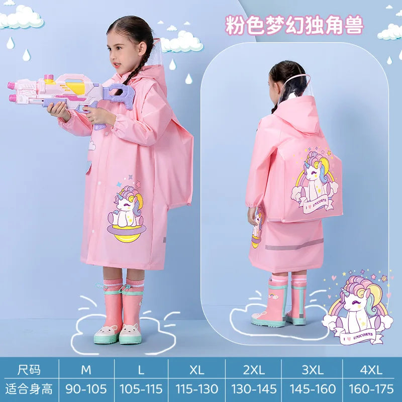 Children's Raincoat Girls' Boys' Kindergarten Children's Primary School Children's Baby Schoolbag Position Waterproof Raincoat