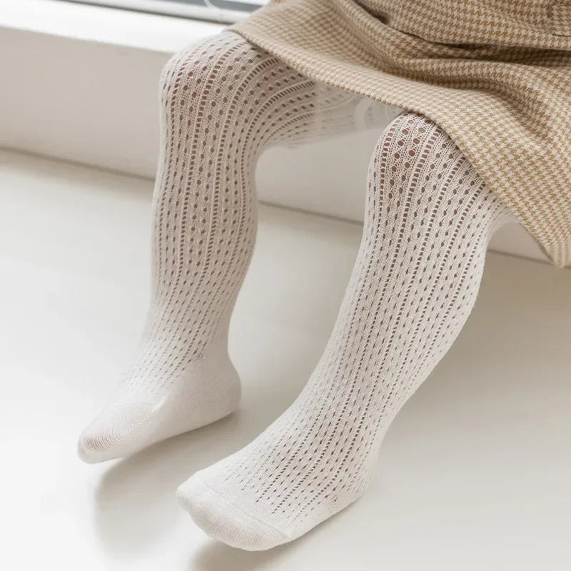 Spanish Style Baby Tights Hollowed Out Stocking for Kids Summer Mesh Girls Pantyhosemosquito Proof Air Conditioning Panty