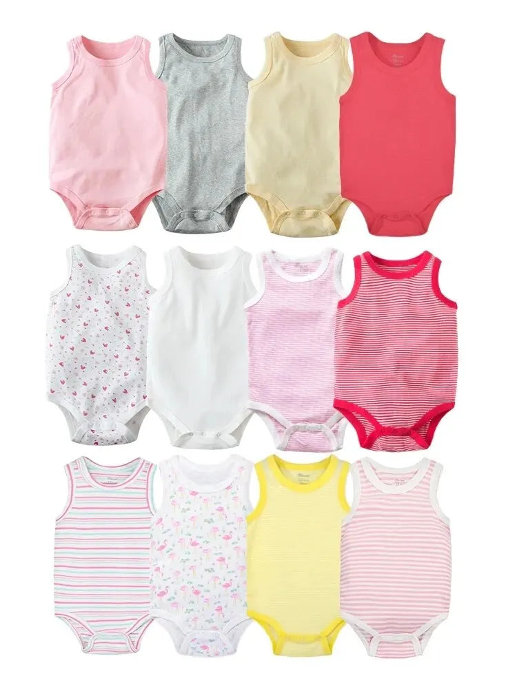3pcs Random Baby Summer Triangle Jumpsuit with Bottom Layer Lingerie and Children Accessories