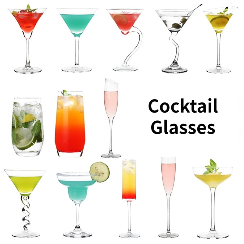 Creative Cocktail Glass Cup Beer Juice Whiskey Glass Cup Martini Wine Cup For Drinking Bar Party Wedding Christsmas Gift Tool