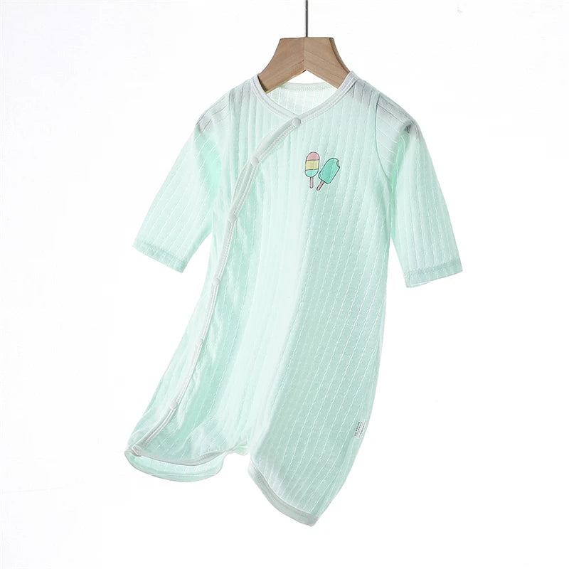 Summer Newborn Baby Homewear Cotton Infant Rompers Soft Baby Bodysuit Breathable Boy Girls Pajamas Baby Clothes 0-18 Months