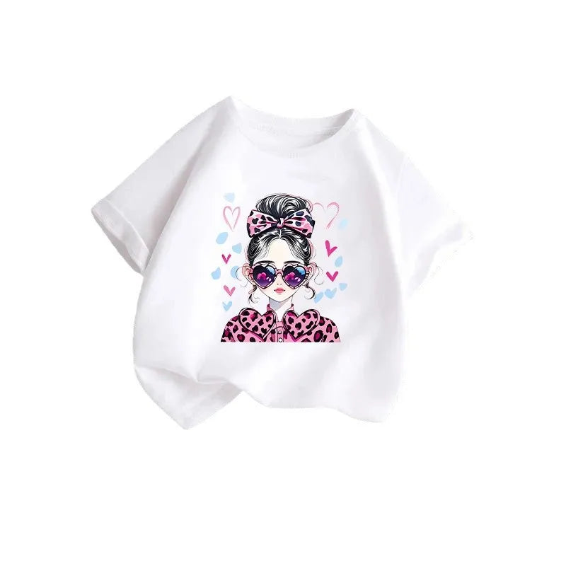 Girls Short-sleeved Children's T-shirt Summer New Style Casual Children's Top Girls Summer Fashion Kids Clothes