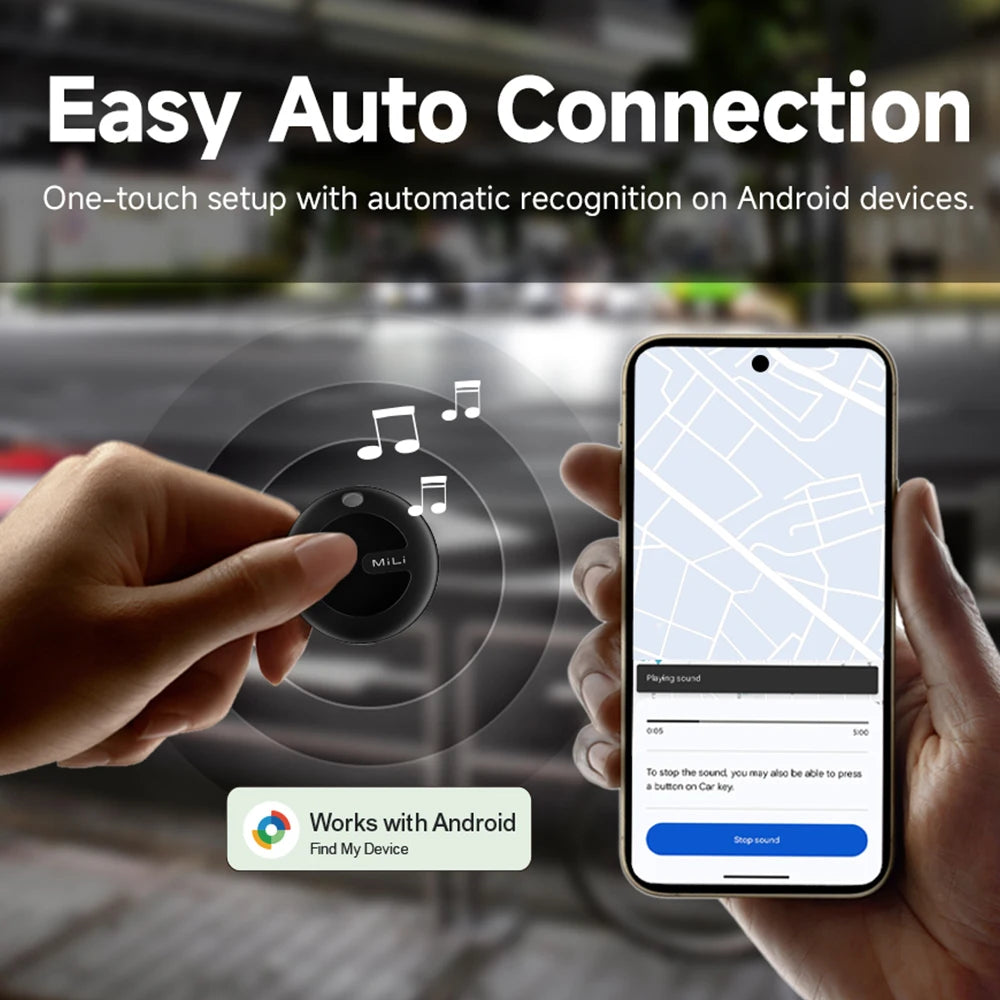 MiLi MiTag Smart GPS Tracker Bluetooth Locator For Android Work With Google Find My Device Anti-Lost Device Keys Pet Finder