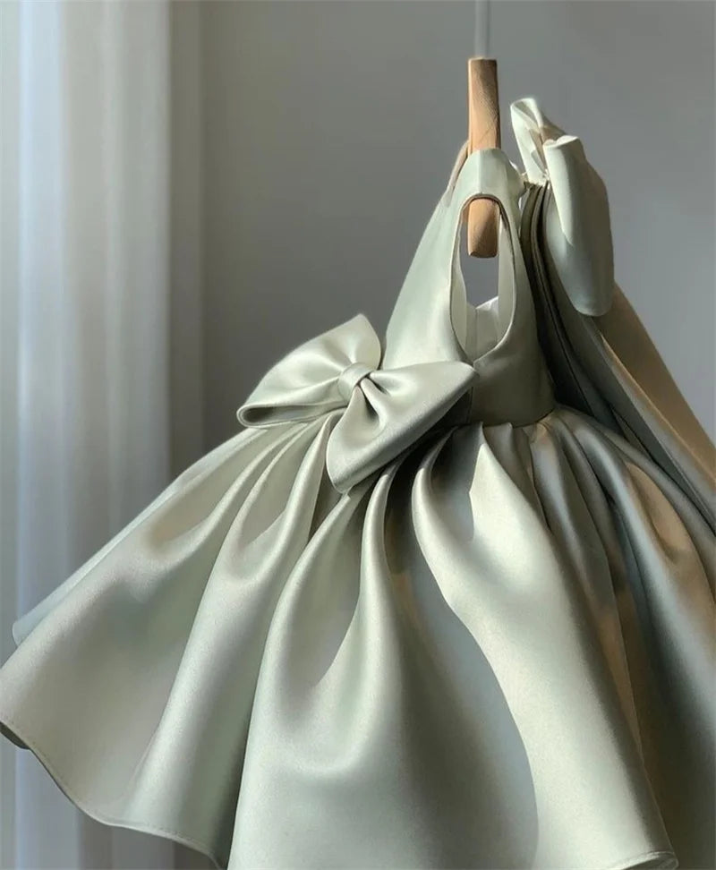 Girls Big Bow Princess Dresses Kids Sweet Tutu Baby Birthday Party Christening Gown Ball Children Baptism Clothes Vestidos