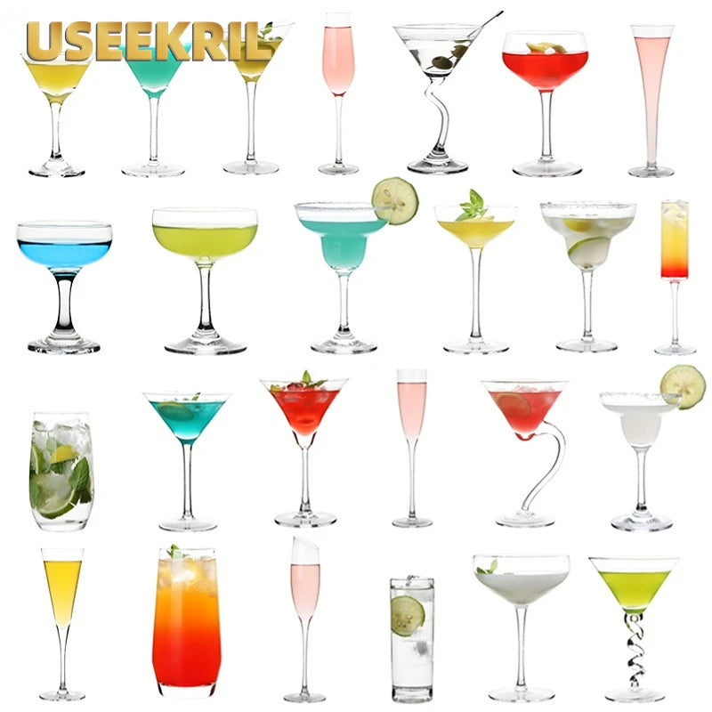 Creative Cocktail Glass Cup Beer Juice Whiskey Glass Cup Martini Wine Cup For Drinking Bar Party Wedding Christsmas Gift Tool