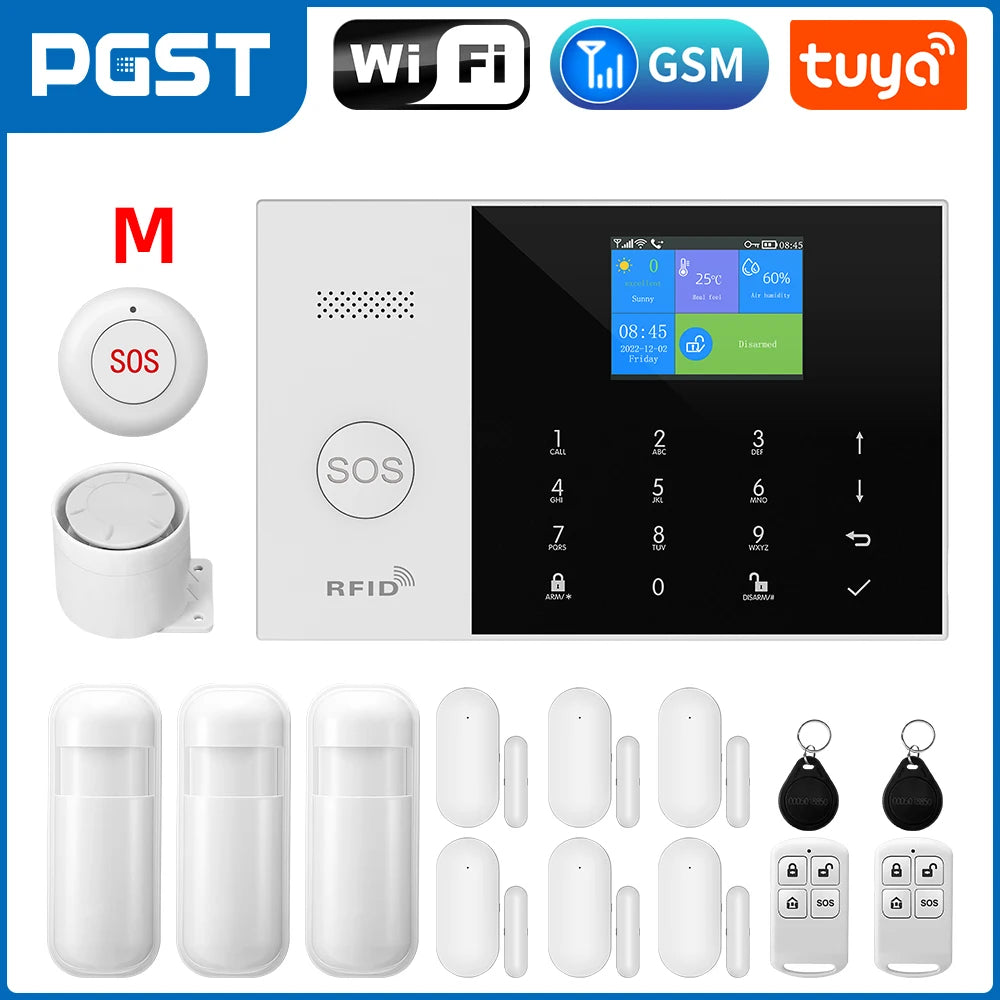 Tuya Smart Wifi GSM Security Alarm System for Home Wireless 2G Alarm System Panel Smart Life App Control work with Alexa