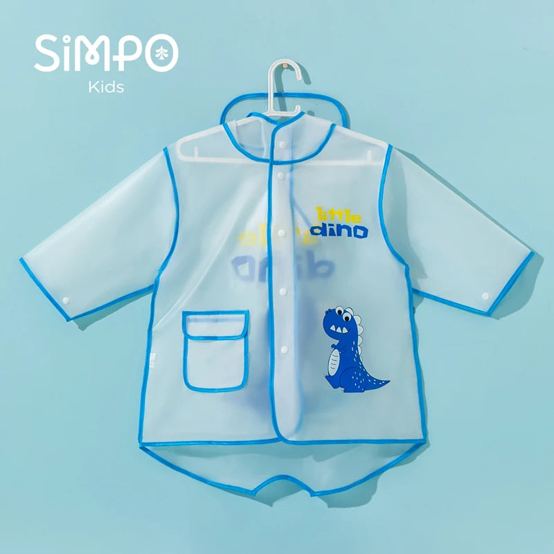 Children's Raincoat, Boys and Girls Transparent Poncho, Waterproof Kindergarten Rainwear, Kids' EVA Raincoat with Storage Bag