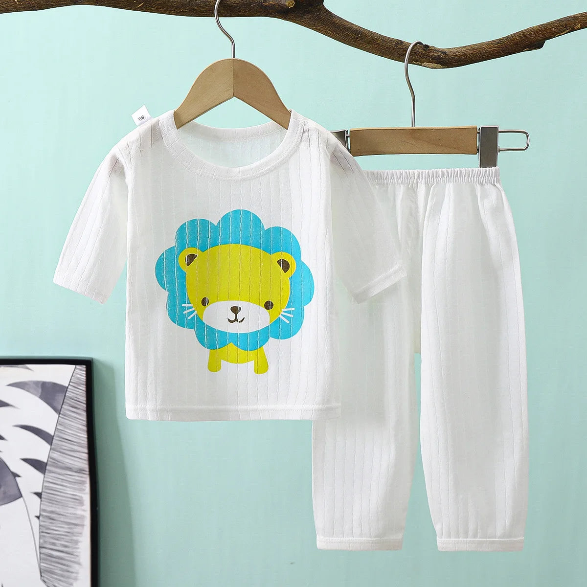 2PCS/Set Summer Children Clothes Girls Boys Cartoon Cute Casual Short Sleeve Cotton Baby Tops+Pants