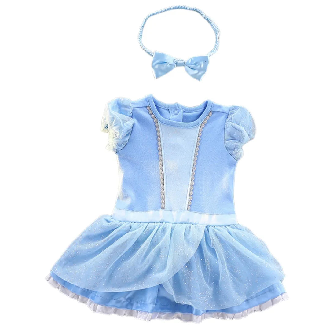 Baby Romper TUTU Dress With Headband Infant Baby Princess Girl Clothes Size 3-18M Cute Design Baby Dress Party Costumes