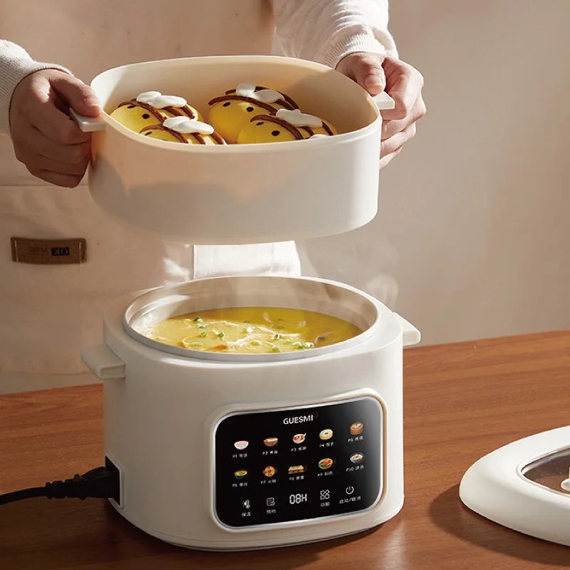 220V Smart Electric Cooking Pot Reservation Rice Cooker Non-stick Electric Frying Pan Dormitory Multi-function Pot Hot Pot 1.6L
