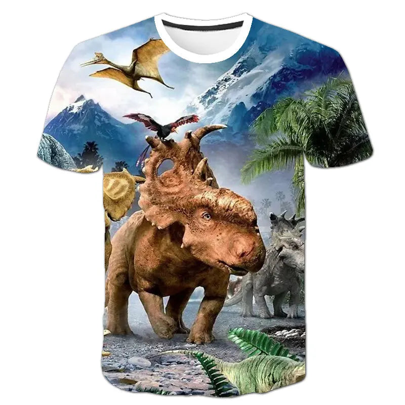 Miniso 2024 Jurassic World Dinosaur T-Shirt Boys Girls Clothes Top Tees Baby Boys T Shirt Children Clothing Men And Women Shirt