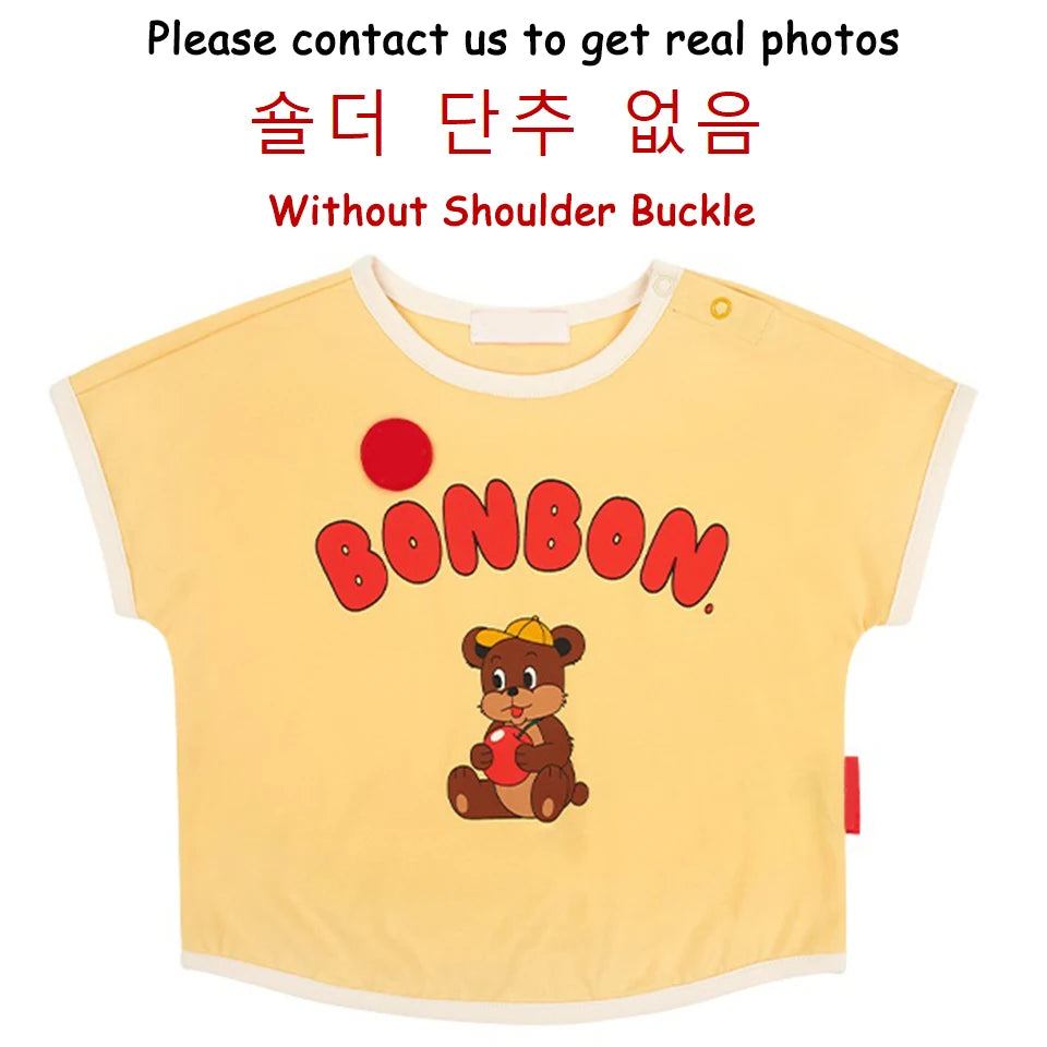 Summer Korean Children Clothes Set Bebe Girls Strawberry Print Vest Tee Boys Cartoon T-shirts Shorts Kid Sweatshirts Tee Pants
