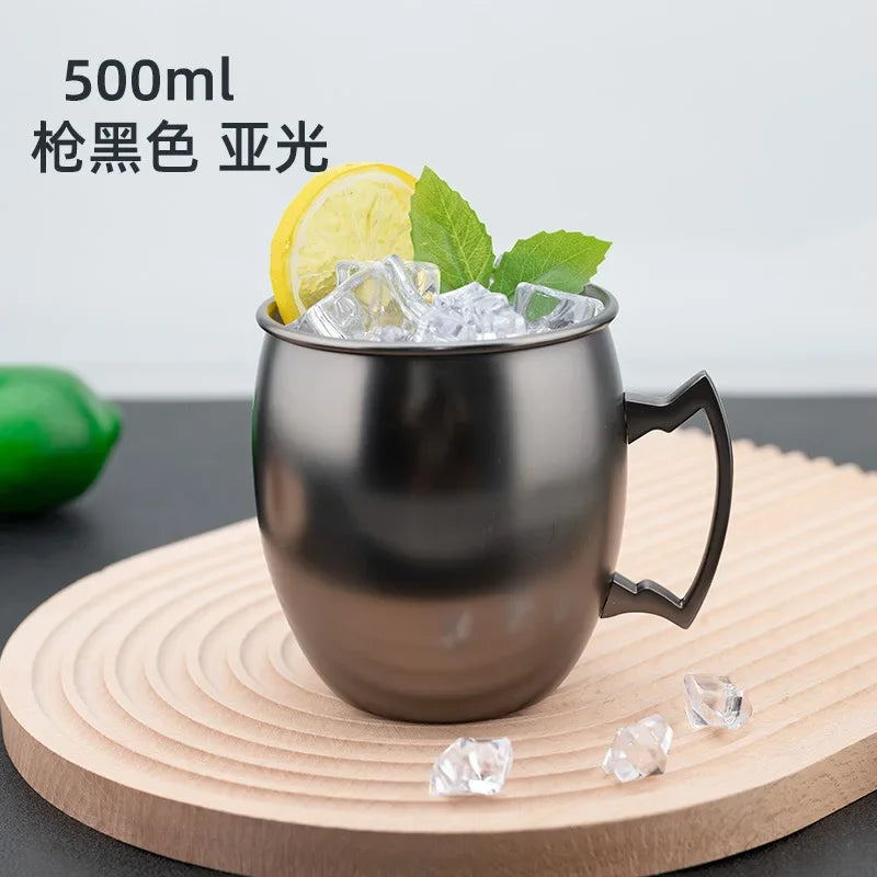New Mule Cup Bar Household 304 Stainless Steel Metal Mark Moscow Hammer Point Red Wine Glass Julie Pu Copper Cocktail Glass