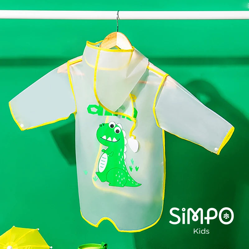 Children's Raincoat, Boys and Girls Transparent Poncho, Waterproof Kindergarten Rainwear, Kids' EVA Raincoat with Storage Bag