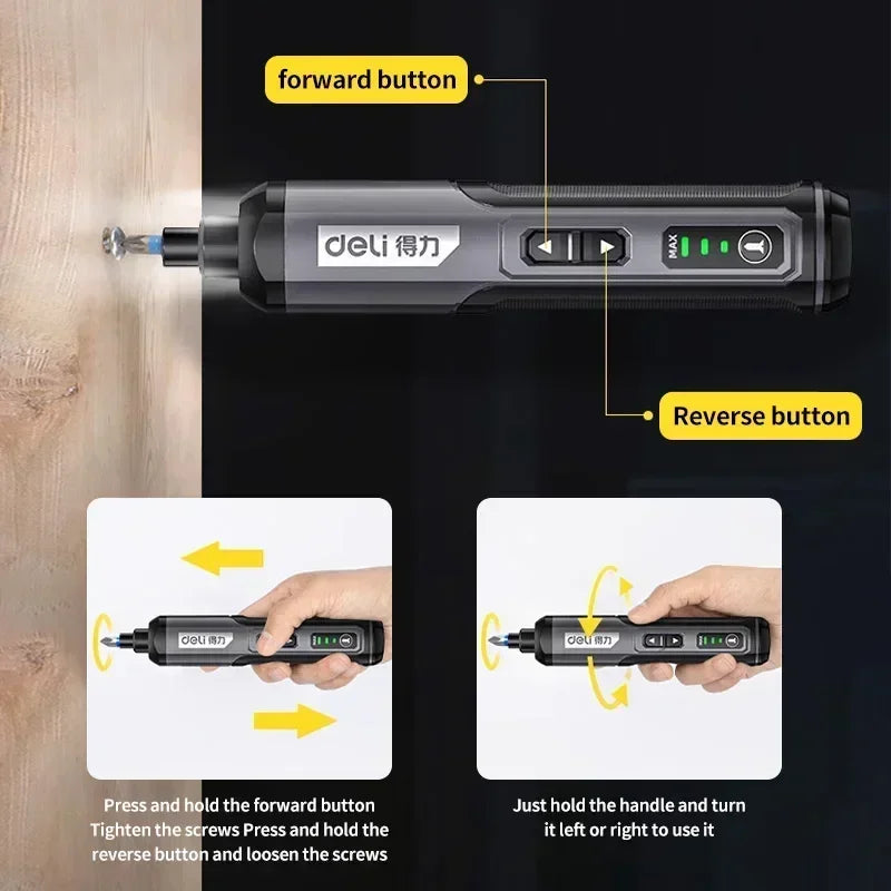Cordless Electric Screwdriver Rechargeable 2000mah Lithium Battery Mini Drill 4V Power Tools Set Household Maintenance Repair