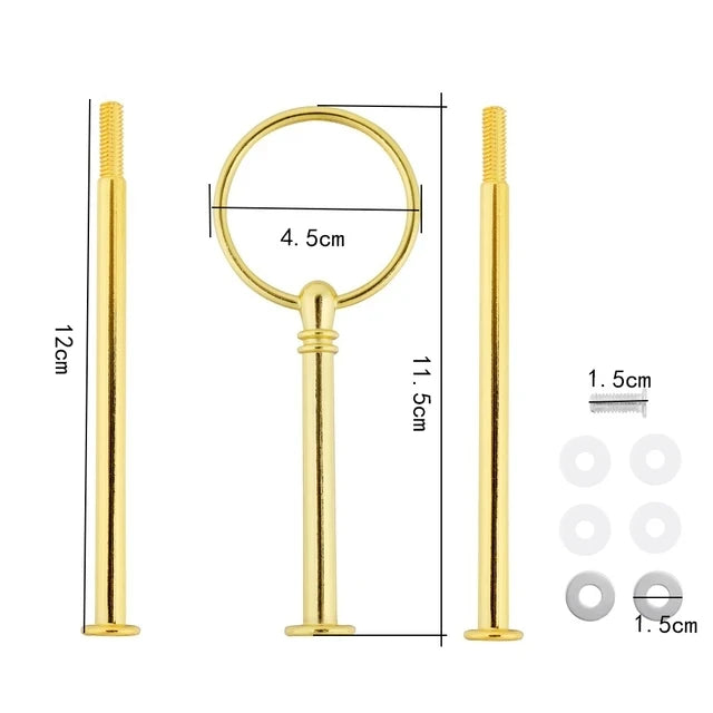 3 Tier Cake Display Stand Hardware Crown Metal Fitting Party Tray Cake Food Dessert Rack Cake Holder for Kitchen Home No Plate