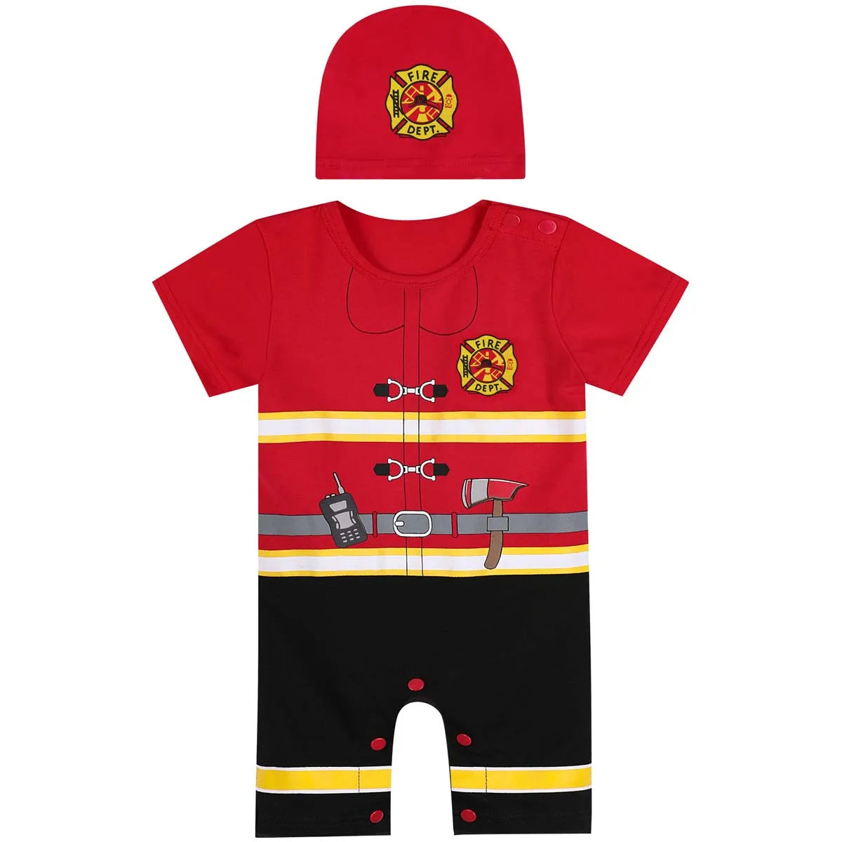 Baby Romper Fireman Cosplay Costume Boys Girl Superhero Jumpsuit Outfits Infant Playsuit Toddler Carnival Party Newborn Clothing