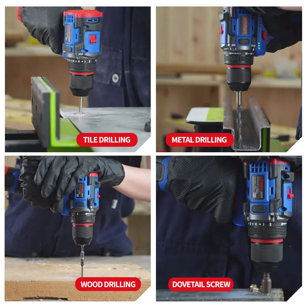 The seven core components of LYUWO lithium battery drill feature superior design from the chuck to the control panel.