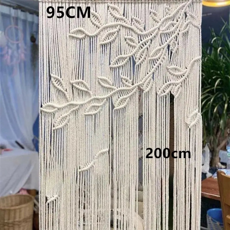 Hand-woven Macrame Cotton Door Curtain Tapestry Wall Hanging Art Tapestry Boho Decoration Bohemia Wedding Backdrop Tapestry