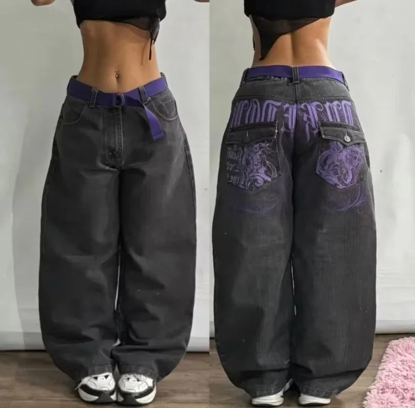 Y2K Fashion Trend Washing Heavy Industry Multi-pocket Baggy Jeans Men Gothic New Hip Hop Oversized Wide-leg Pants Mopping Jeans