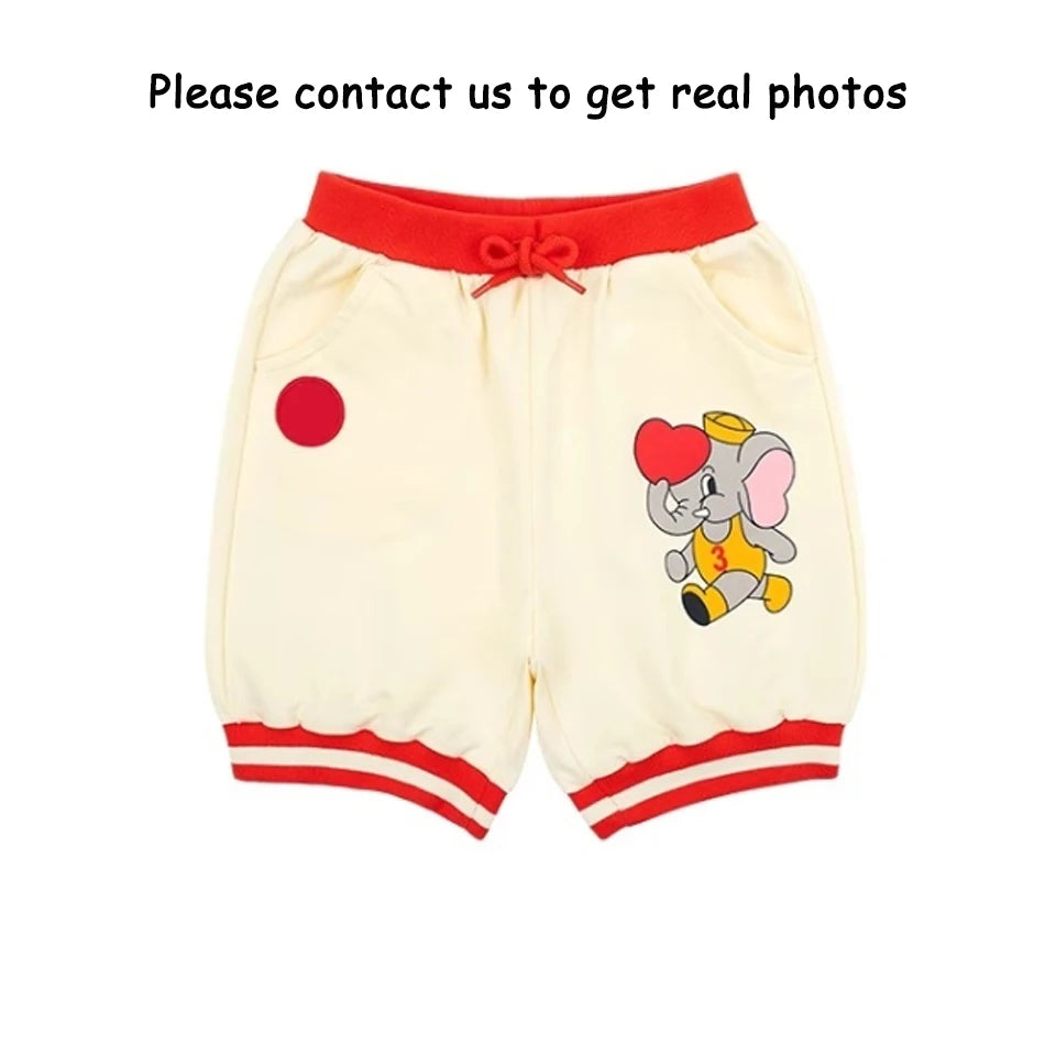 Summer Korean Children Clothes Set Bebe Girls Strawberry Print Vest Tee Boys Cartoon T-shirts Shorts Kid Sweatshirts Tee Pants