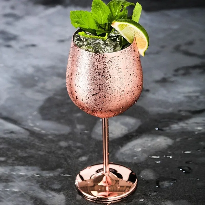 4PCS Stainless Steel Glass Cocktail Creative Metal Wine Glass Bar Restaurant Champagne Red Wine Glass Drinkware Barware Cup