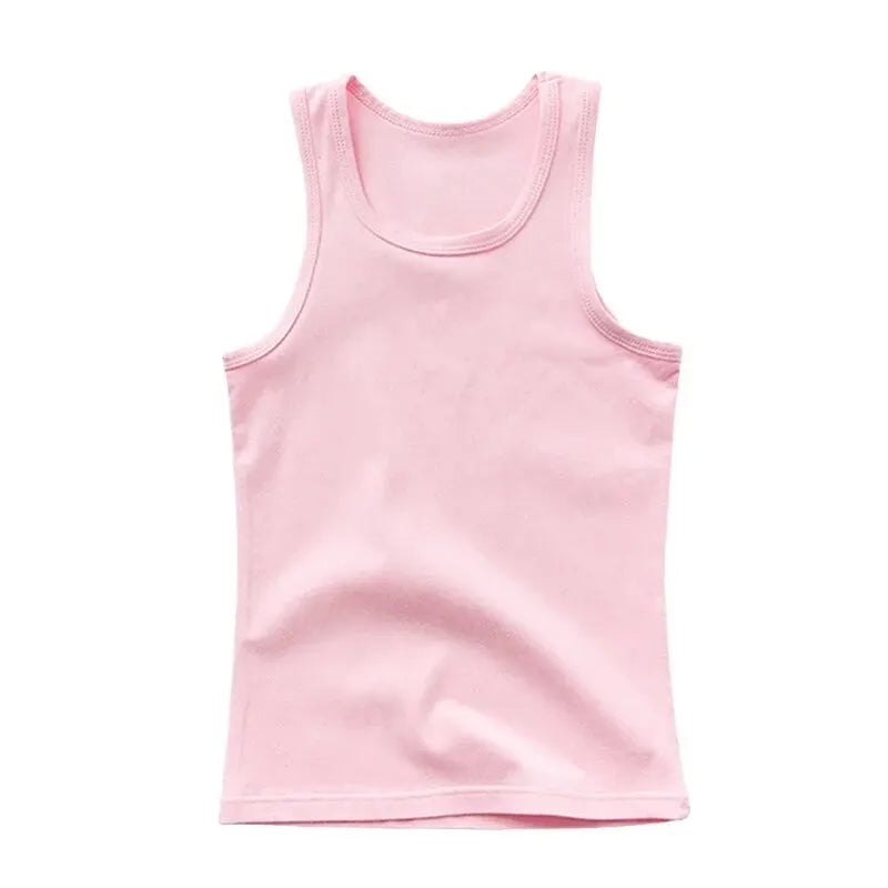 Girls Boys Tank Tops Kids Candy Color Sleeveless Vest 2024 Summer Teenagers Top Tees 3 To 14Yrs Children's Undershirts Clothes
