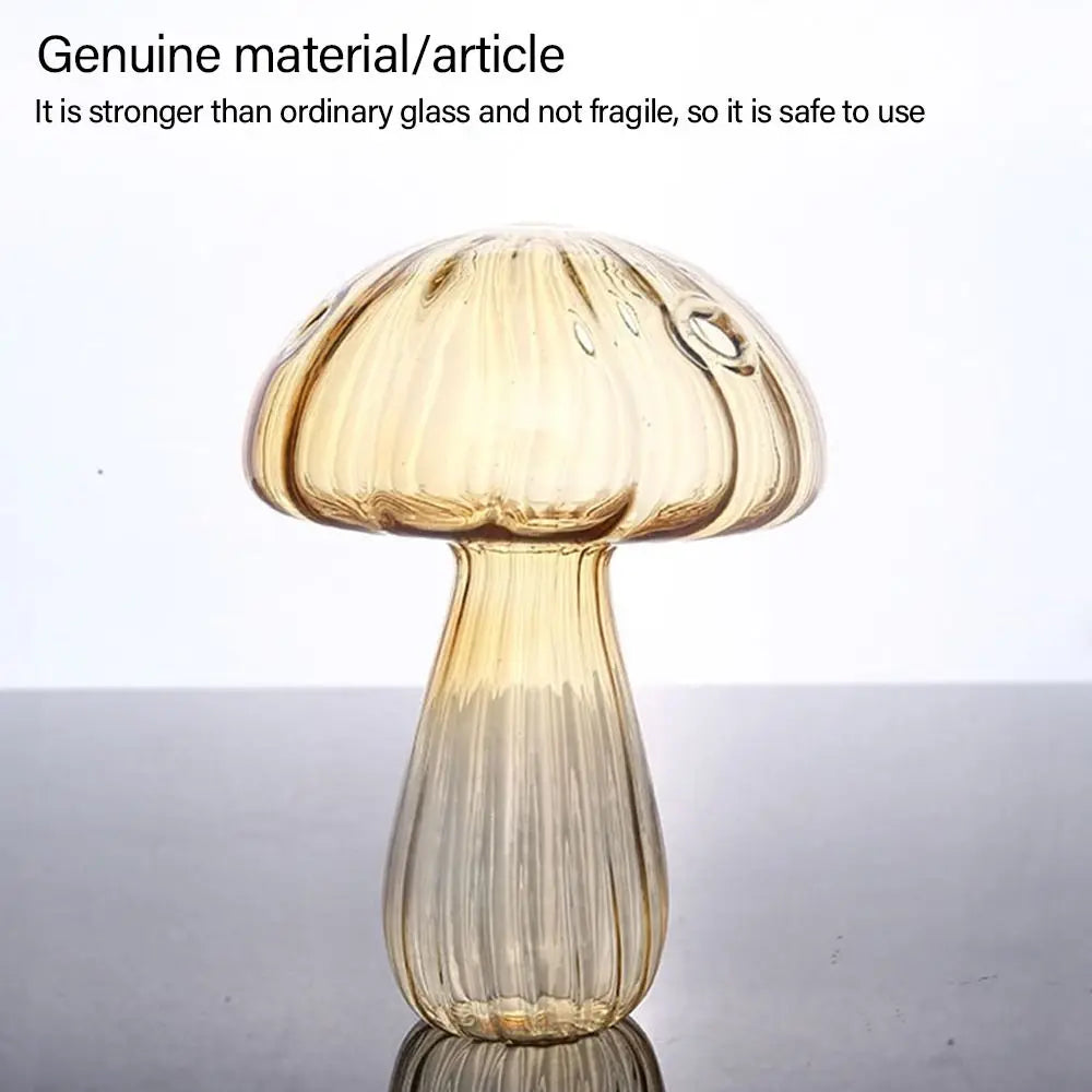 Simple Mushroom Shaped Vase Transparent Glass Vase Hydroponic Flower Plant Aromatherapy Bottle Creative Home Decoration