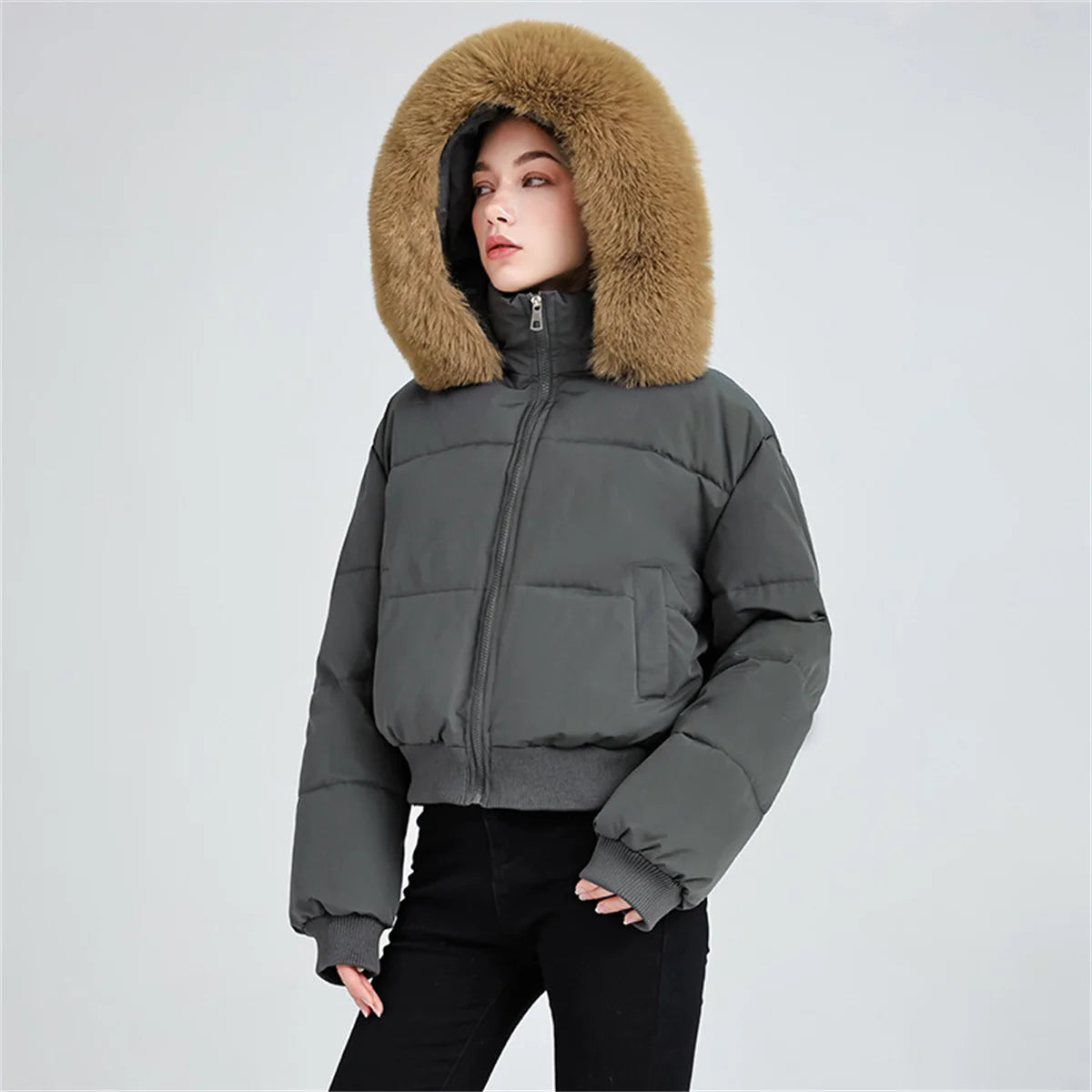 Fashion Autumn Winter Vintage Coat Women 2025 New In Korean Zipper Hooded Parka Coats Lady Outfit Warm Jacket Chic Streetwear