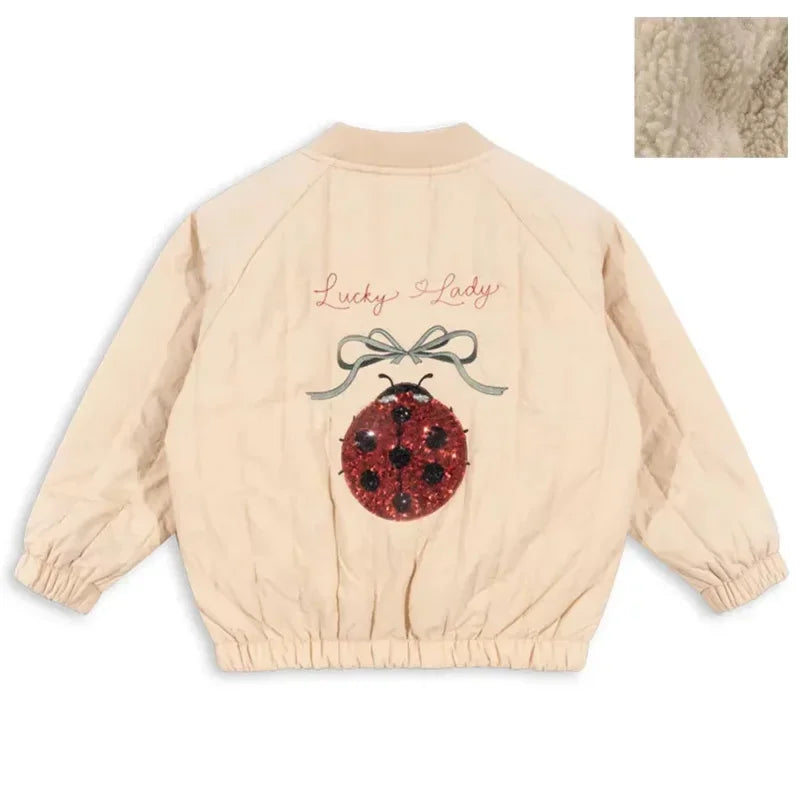 2024 Winter Children's Coat KS Brand Lamb Wool Baby Coat Warm Cherry Girl Jacket Outerwear Clothes Children's Clothing