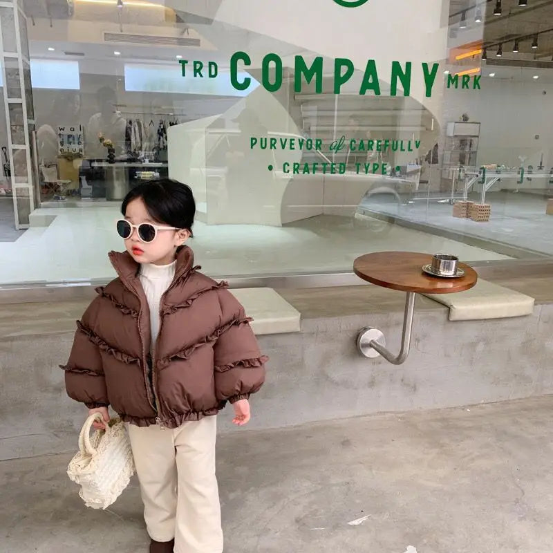 Kids Girls Thickened Cotton Jacket Winter Bread Jacket Clothes For Children From 2 To 8 Years Children's Winter Coat Coats Down