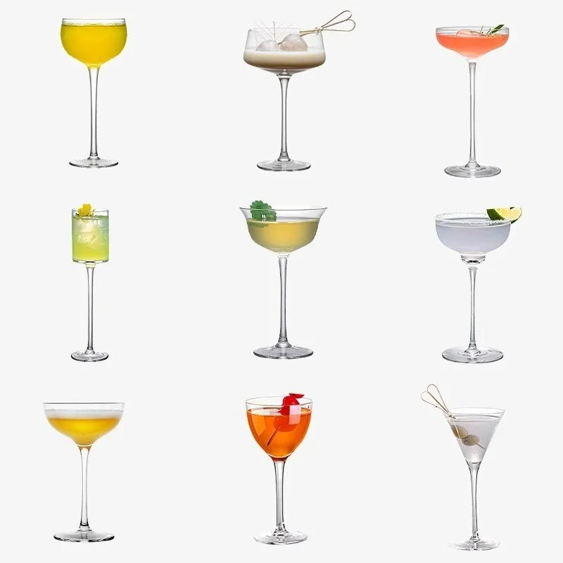 Japanese Handmade Cocktail Glasses Cups, Thin Wine Glass Goblet, Transparent Cocktail Glass Cup, Bar Martini Margaret Glass Cups