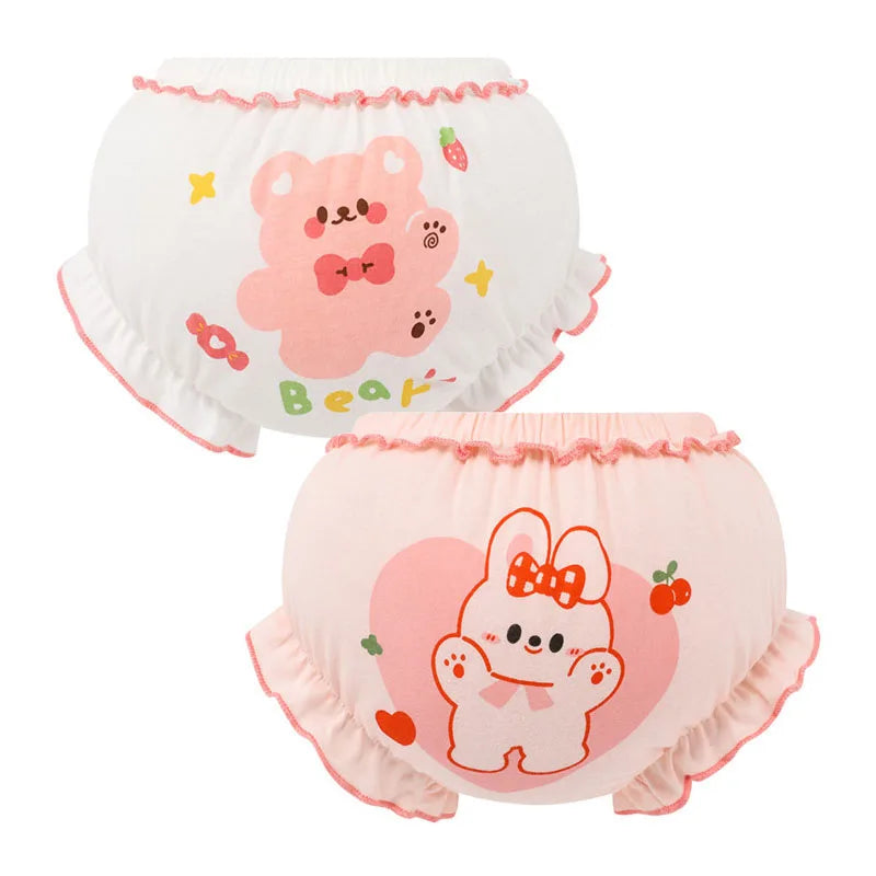 2 Piece/Lot Summer Baby 100% Cotton Shorts Kids Girl Infant Kawaii Cute Cartoon Panties PP Pants 6-24 Months Children Underpants